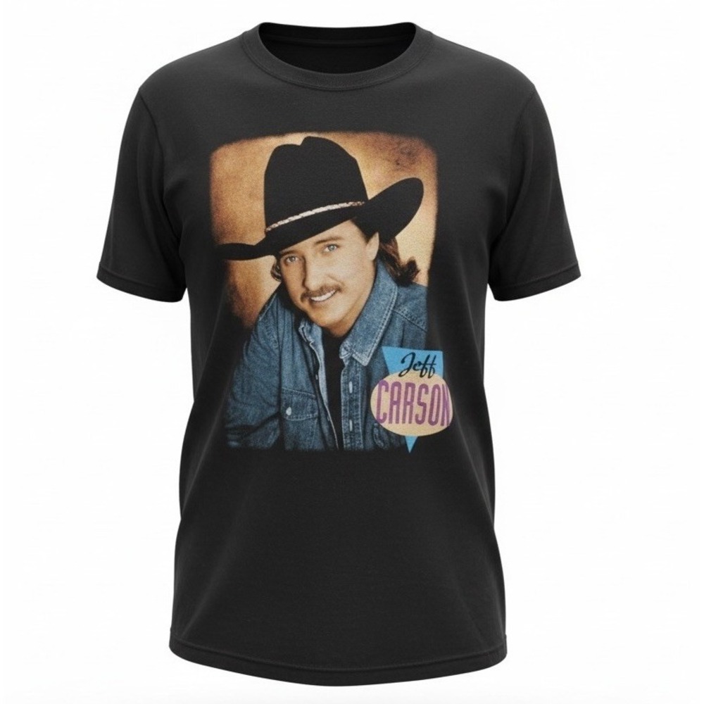 Vintage Jeff Carson On Tour Concert T-Shirt Black Adult Size XL‎ 90's Cowboy